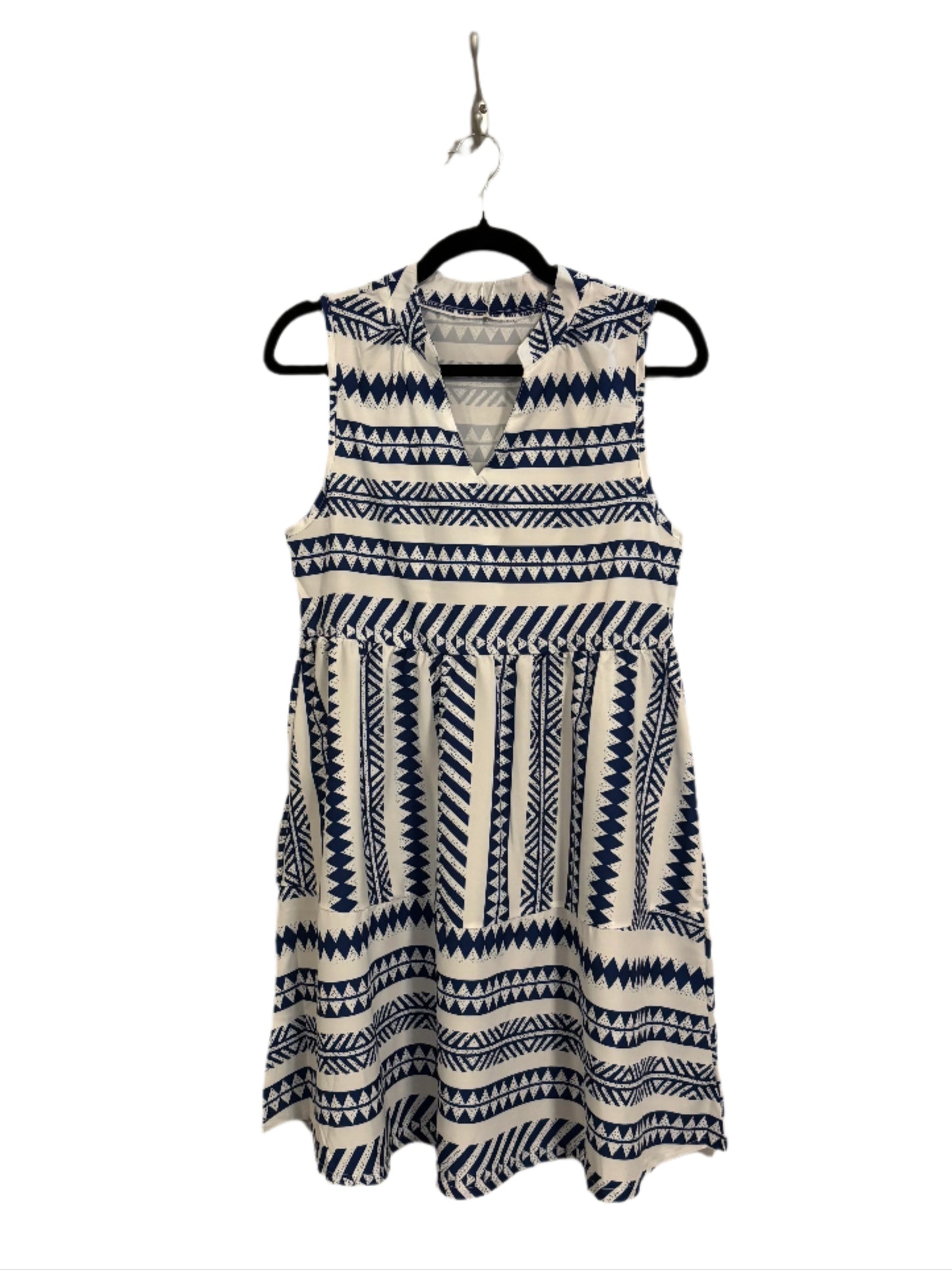 Sleeveless Striped V-Neck Dress