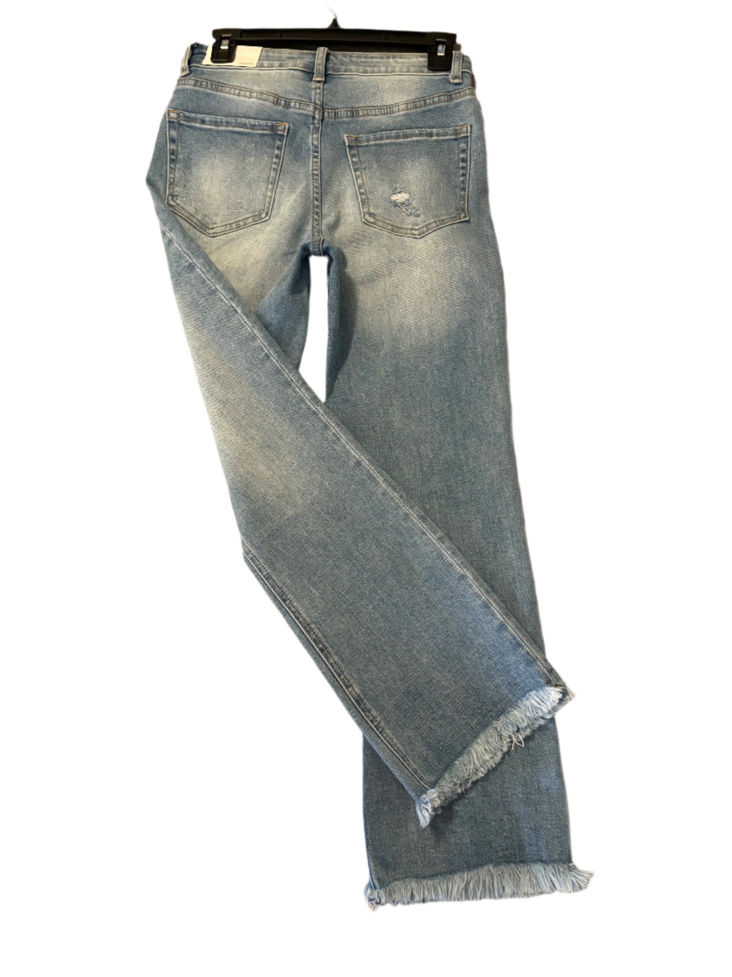 High Rise Straight Denim-Raw Hem