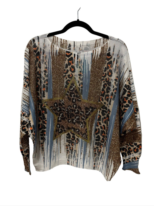 Leopard Star Printed Sweater