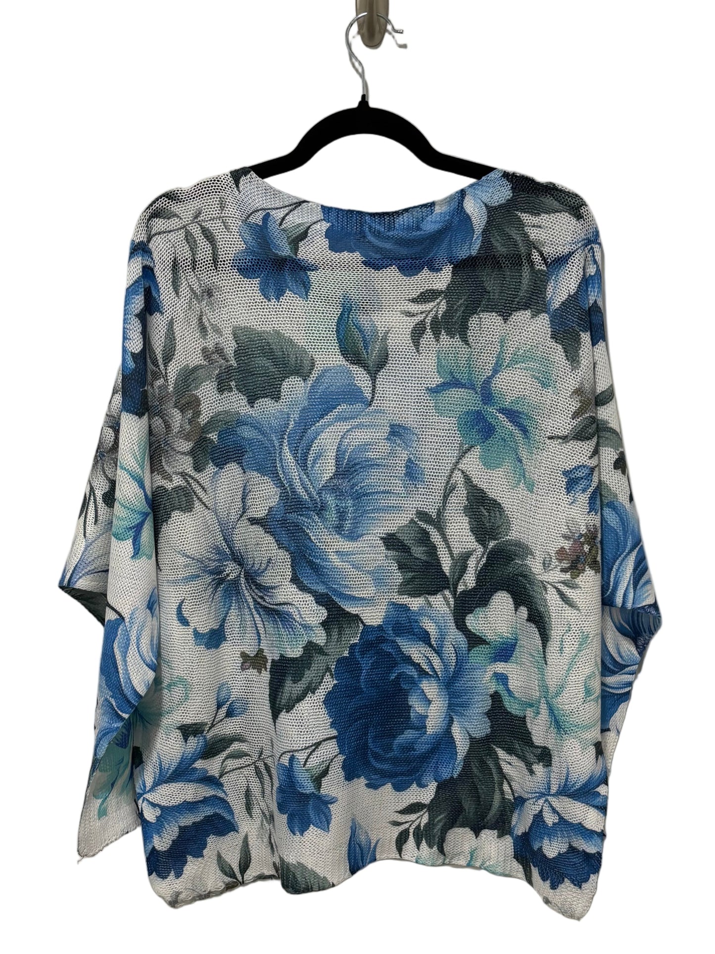 Blue & White Floral Printed Sweater