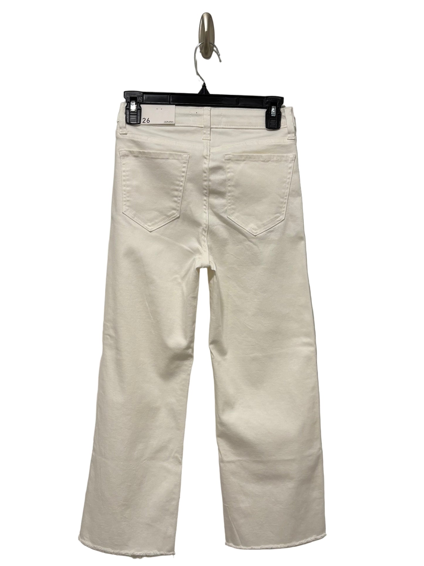White Wide Leg Crop Denim