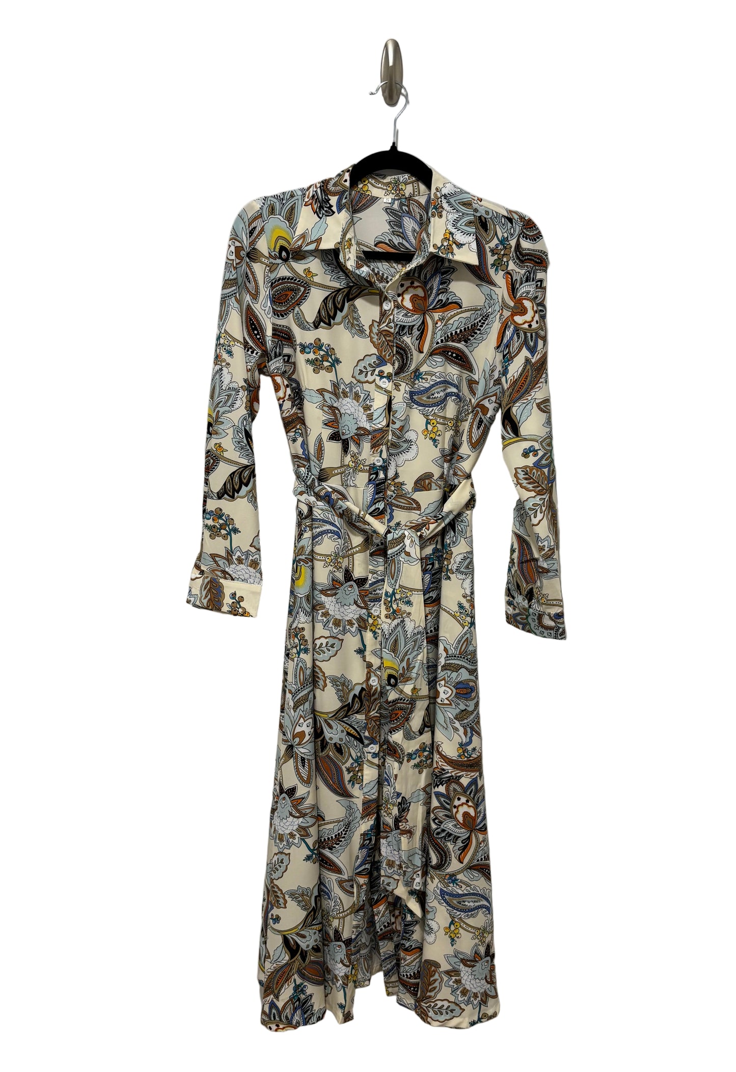 Vintage Floral Maxi Shirt Dress