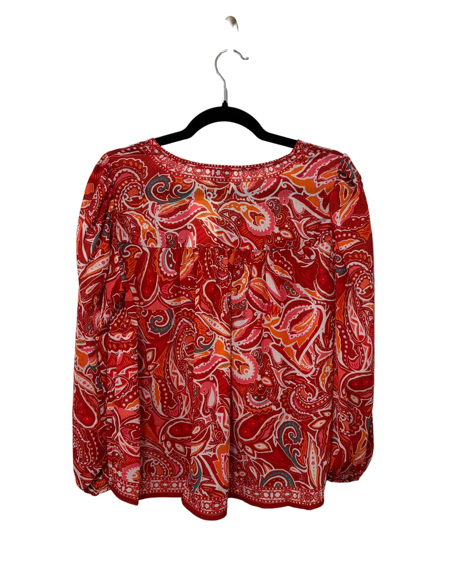 Long Sleeve Paisley Print Blouse