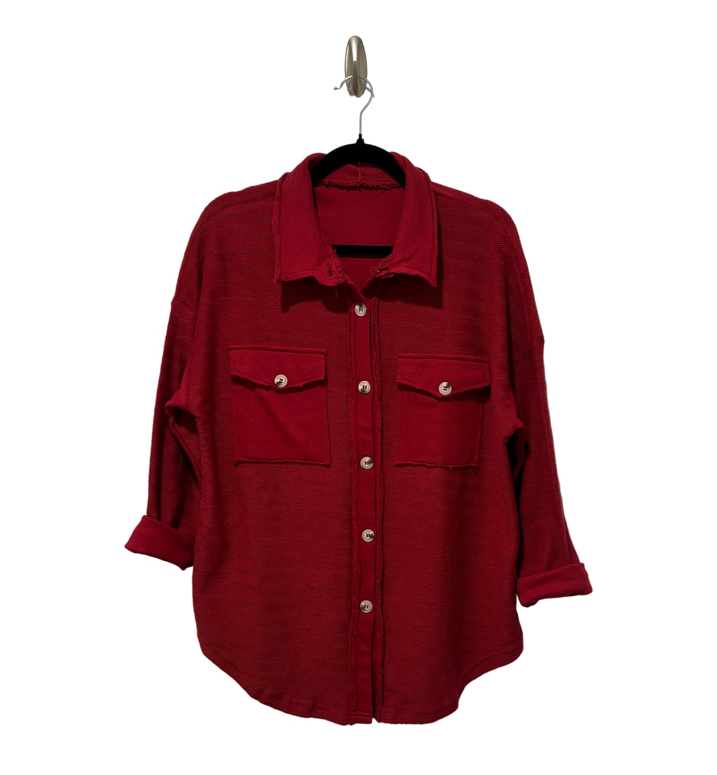 Textured Long Sleeve Button Down