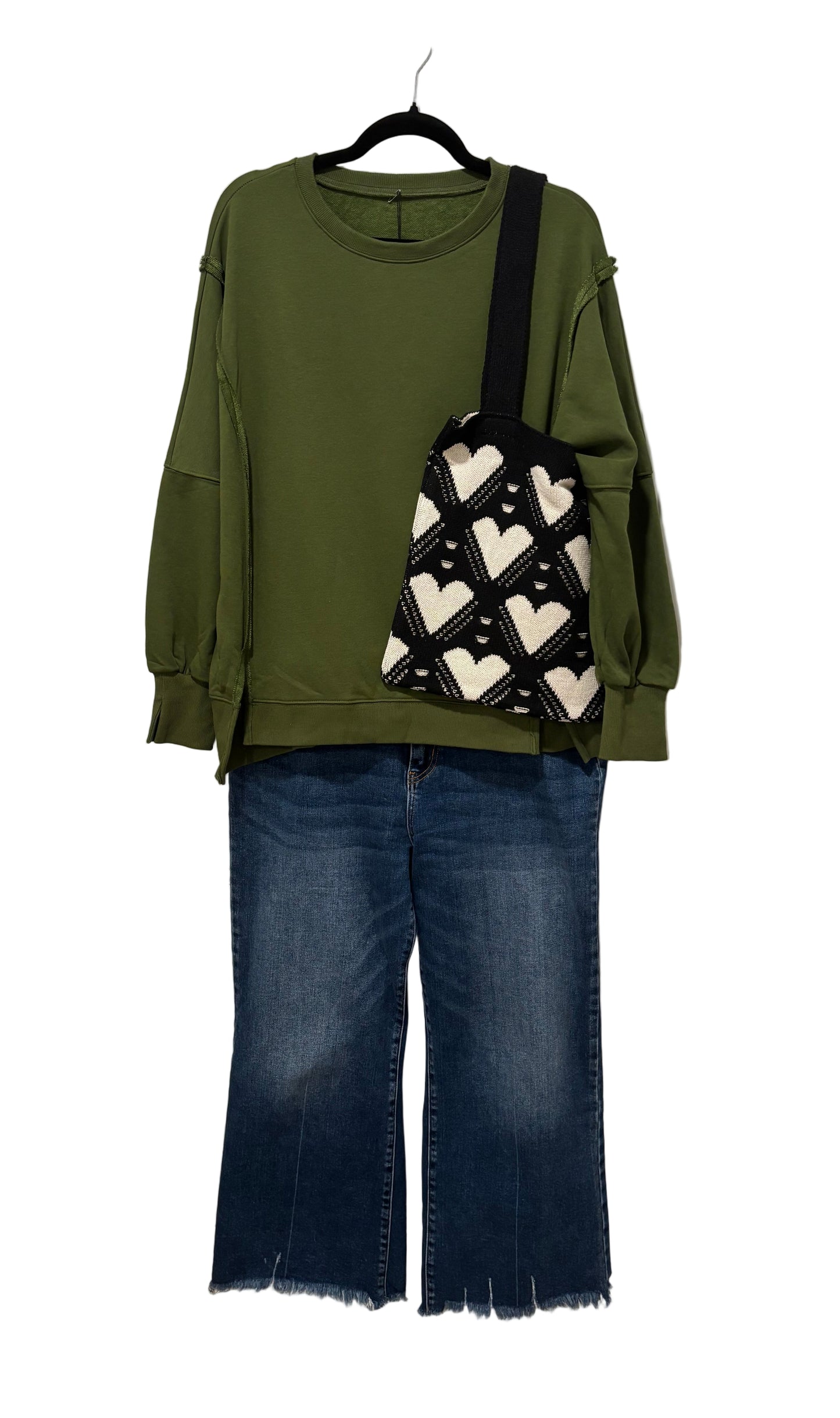 Loose Fit Exposed Seam Sweatshirt