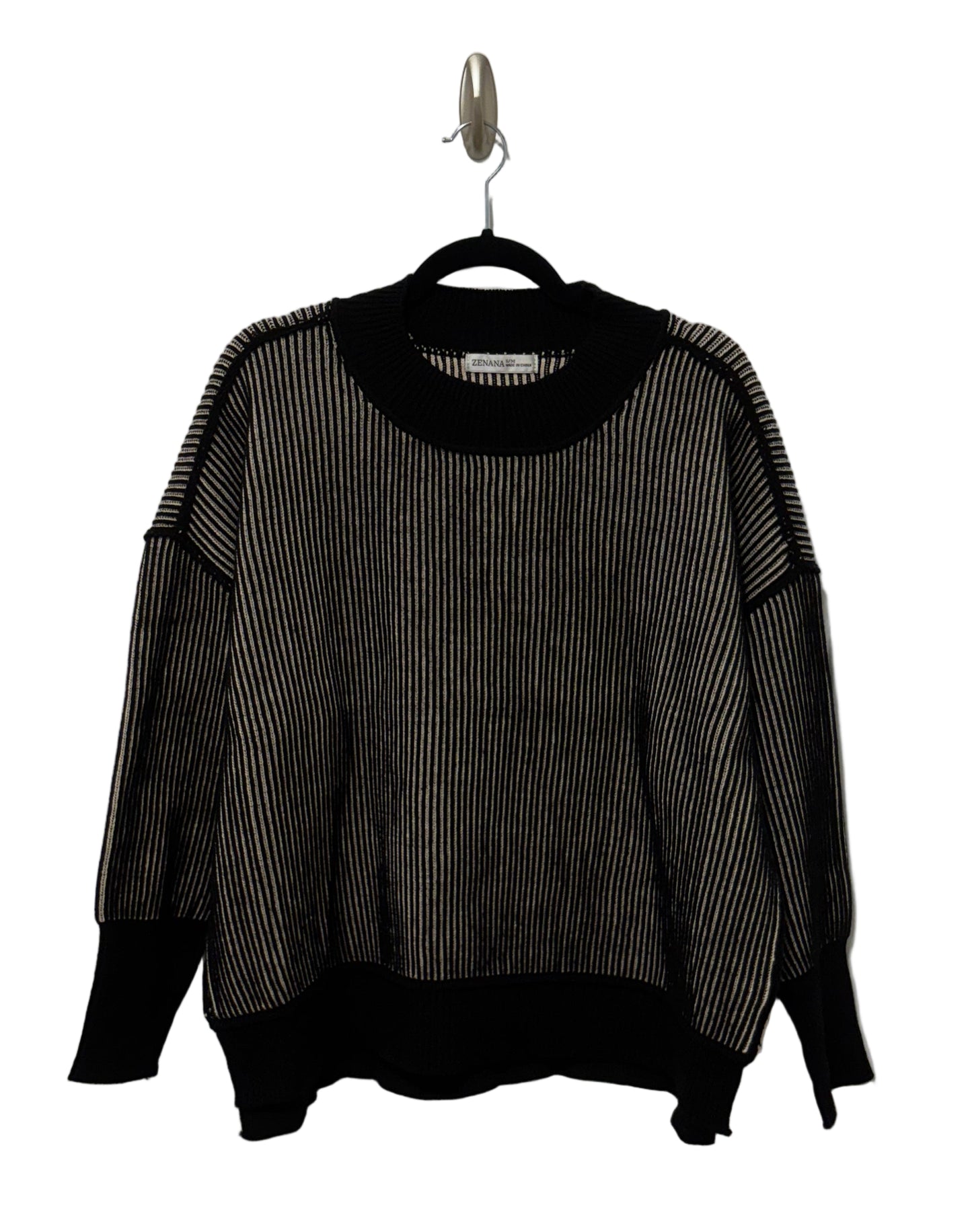 Exposed Seam Two Tone Sweater