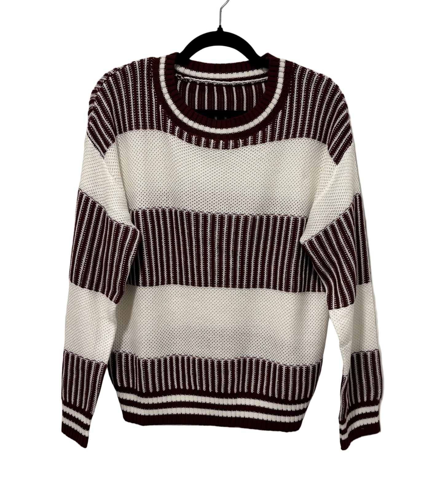 Brown Two Tone Striped Sweater