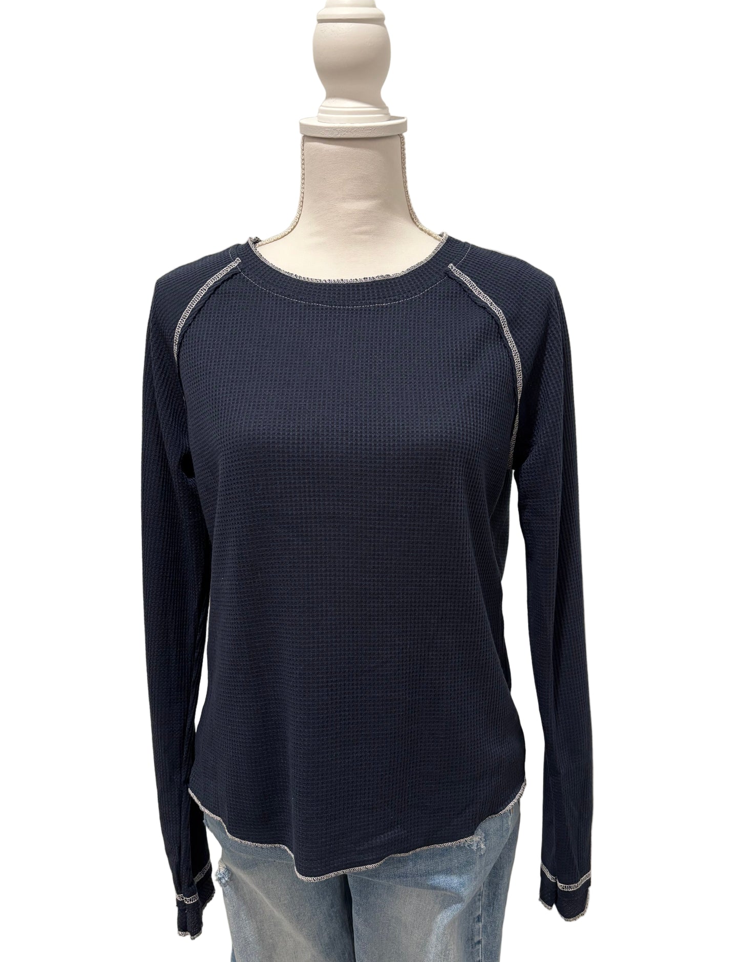 Textured Long Sleeve Top