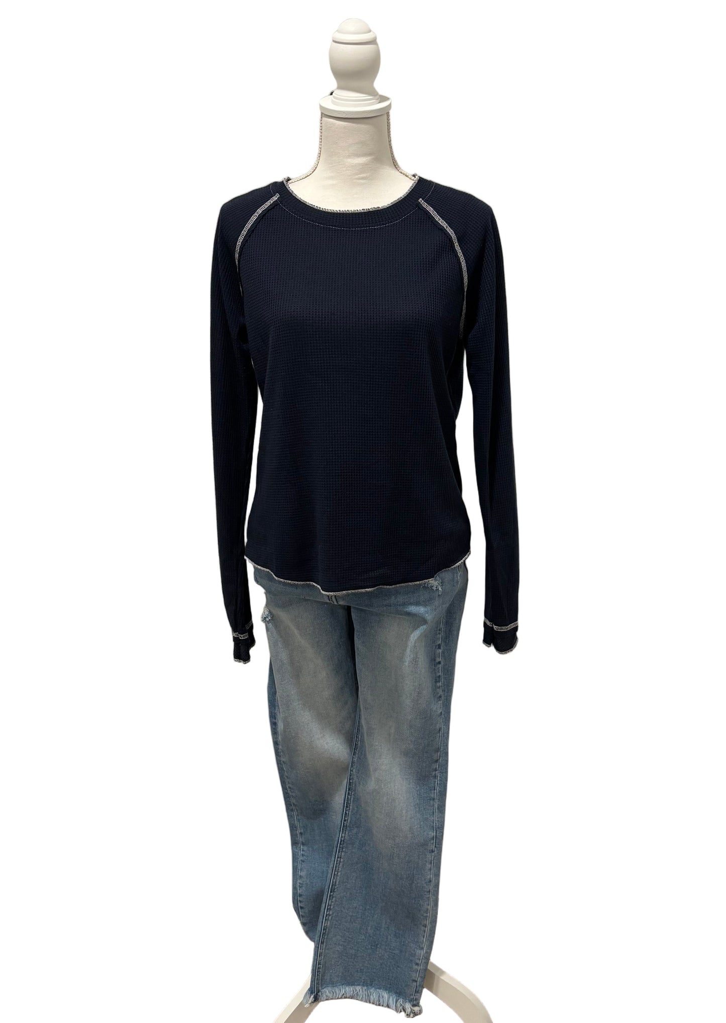 Textured Long Sleeve Top