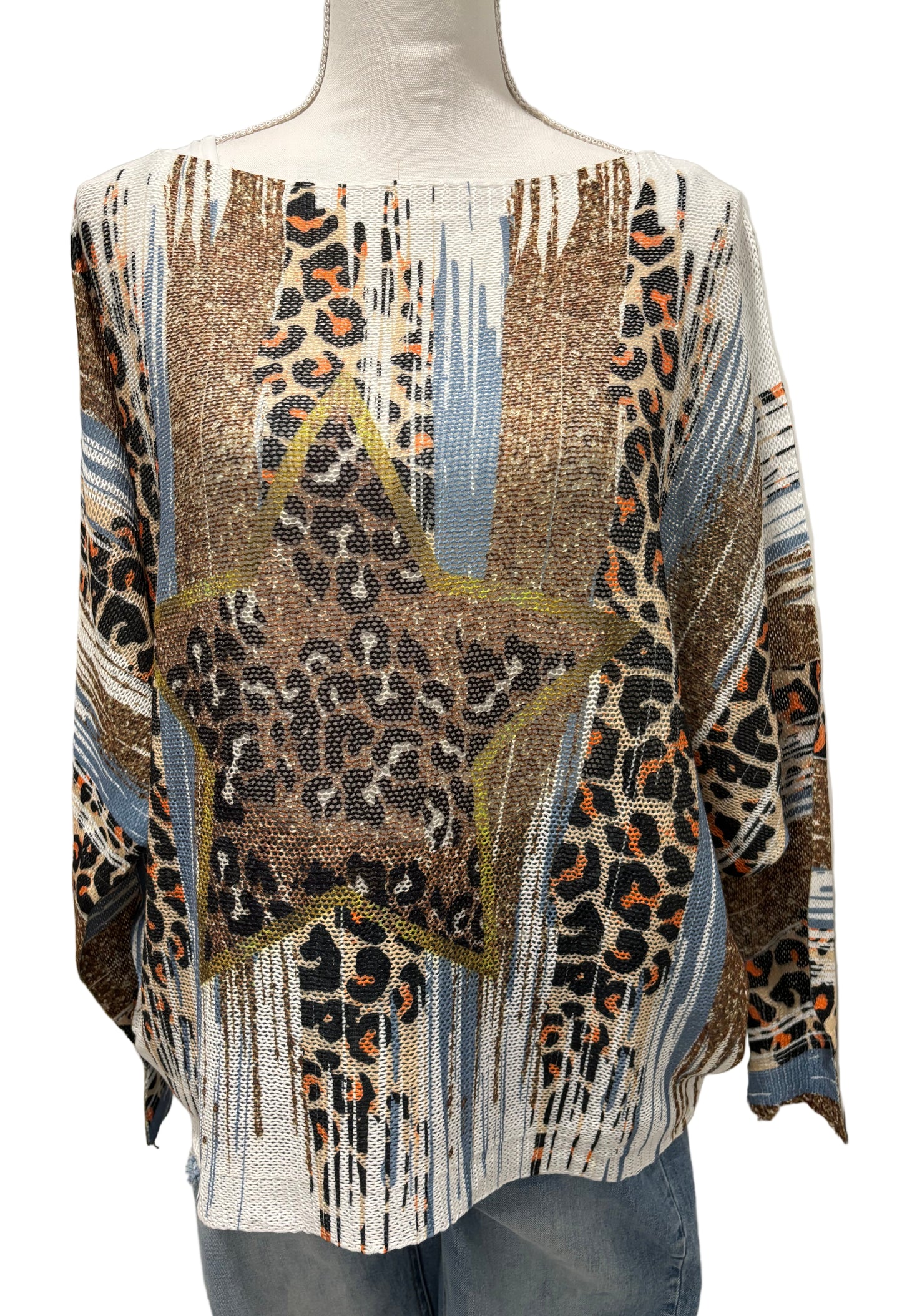 Leopard Star Printed Sweater