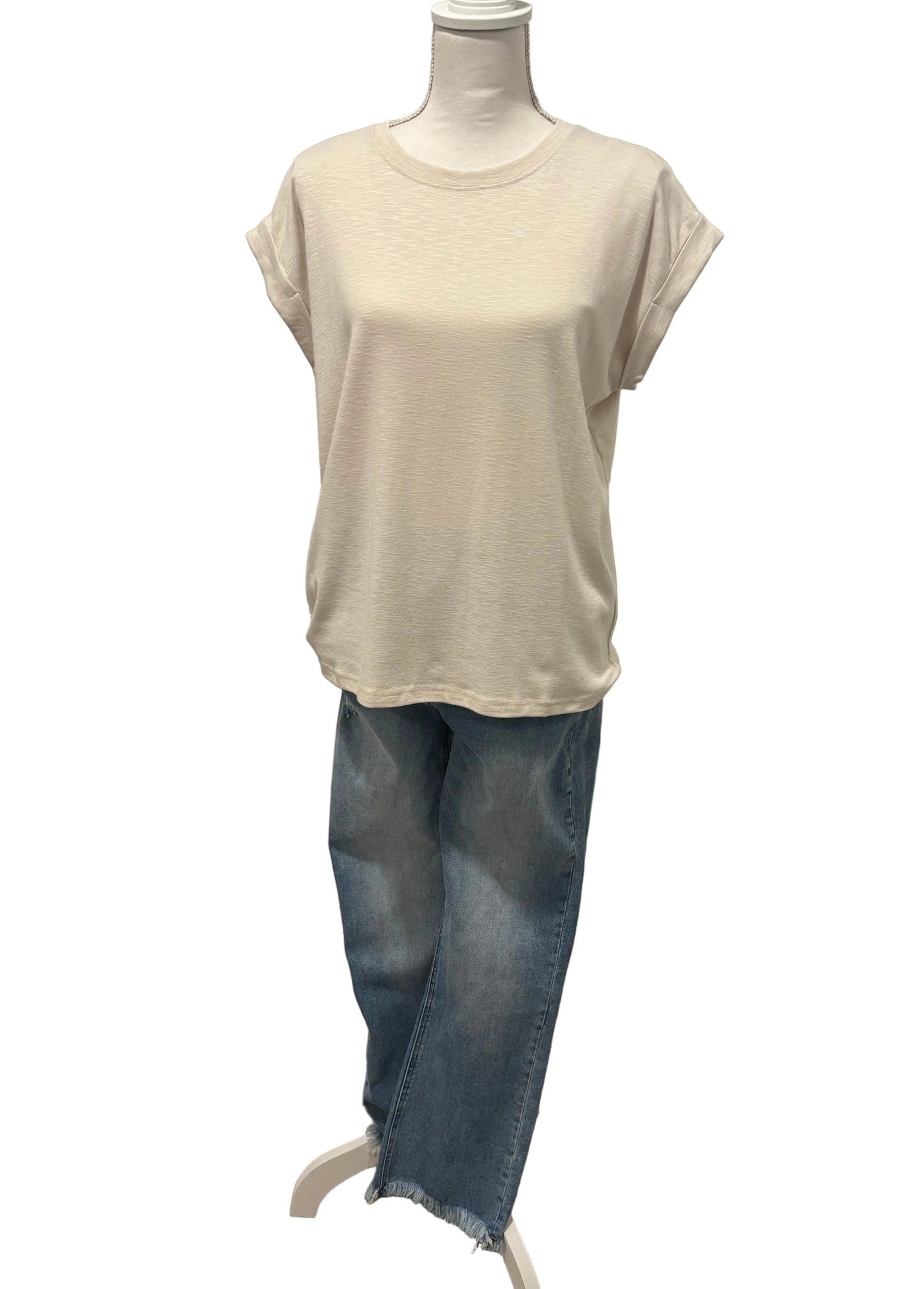 Slub Rolled Sleeve Tee
