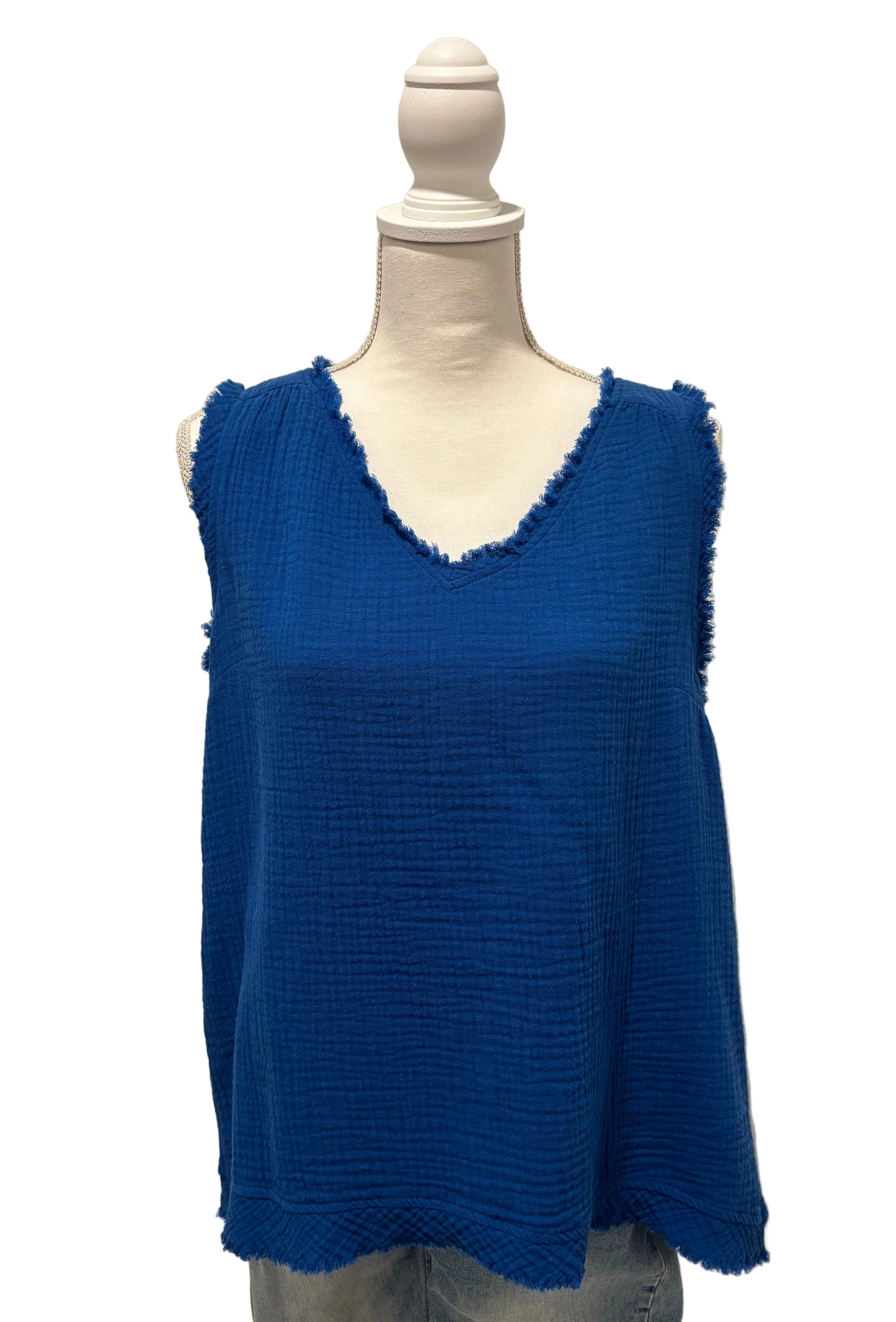 Gauze Folded Sleeveless Top