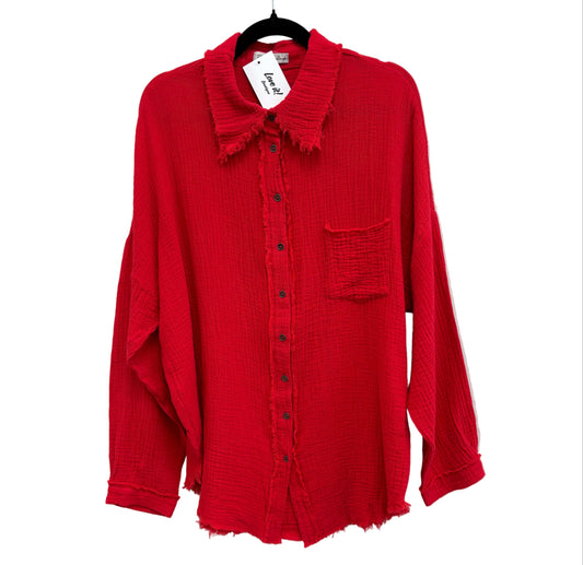 Double Gauze Long Sleeve Button Down