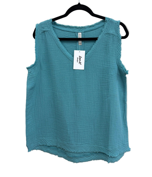 Gauze Folded Sleeveless Top