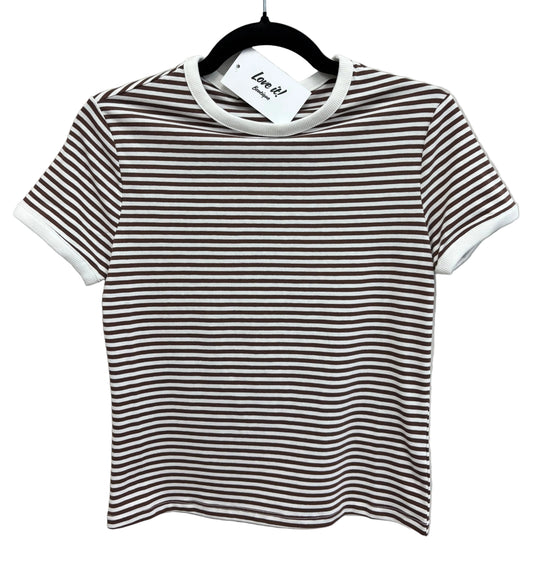 Striped Contrast Trim T Shirt