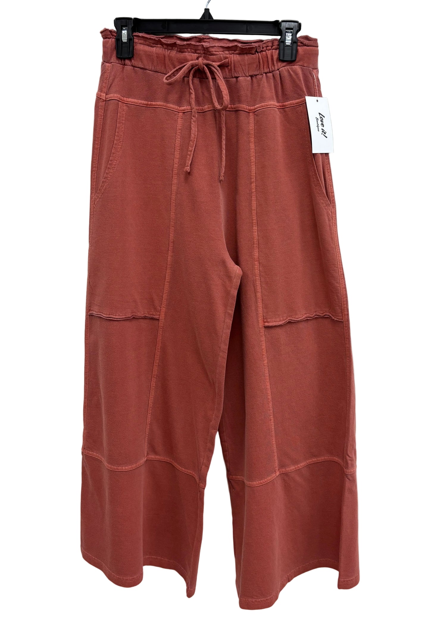 French Terry Exposed Seam Drawstring Pant