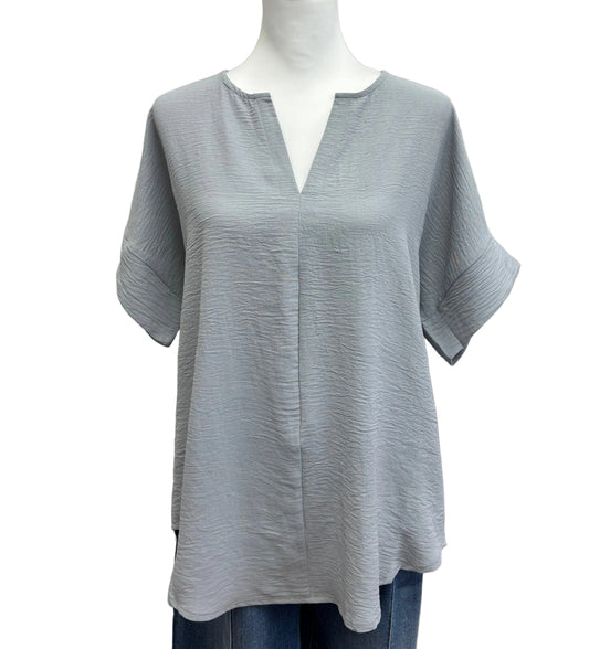 Woven Split Neck Top