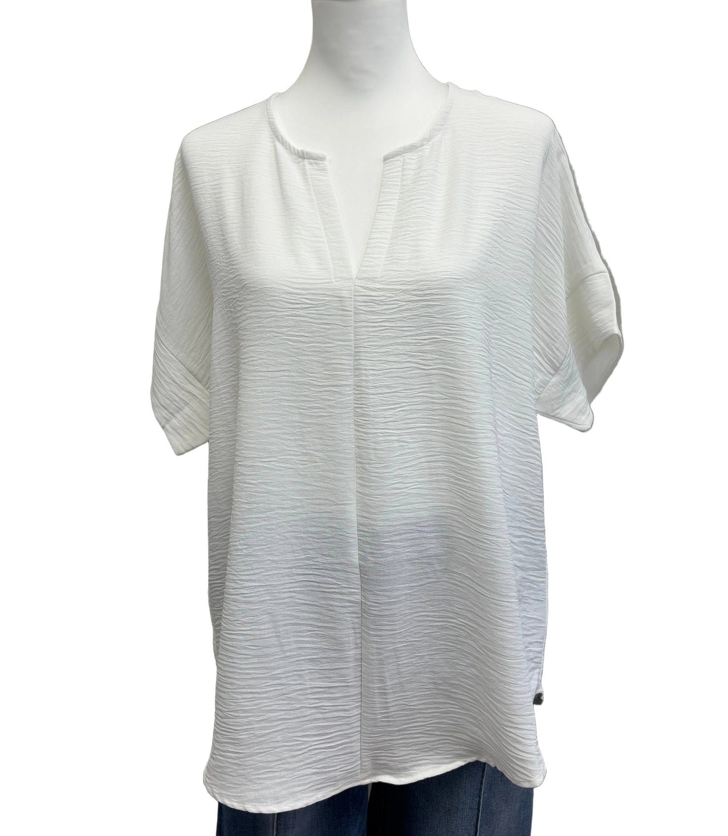 Woven Split Neck Top