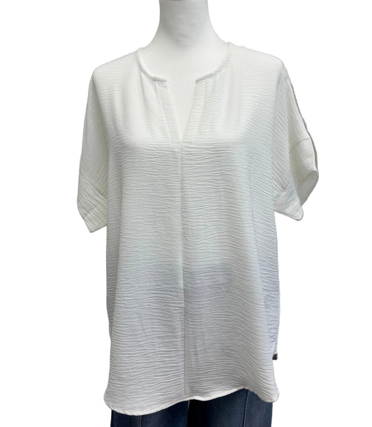 Woven Split Neck Top