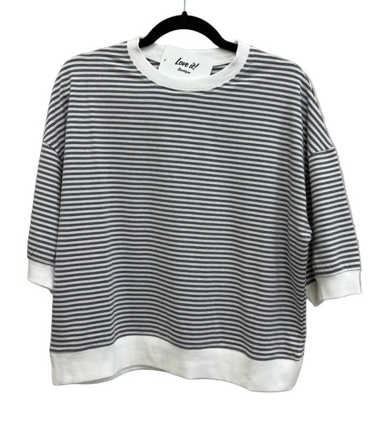 Striped Contrast Trim Tee