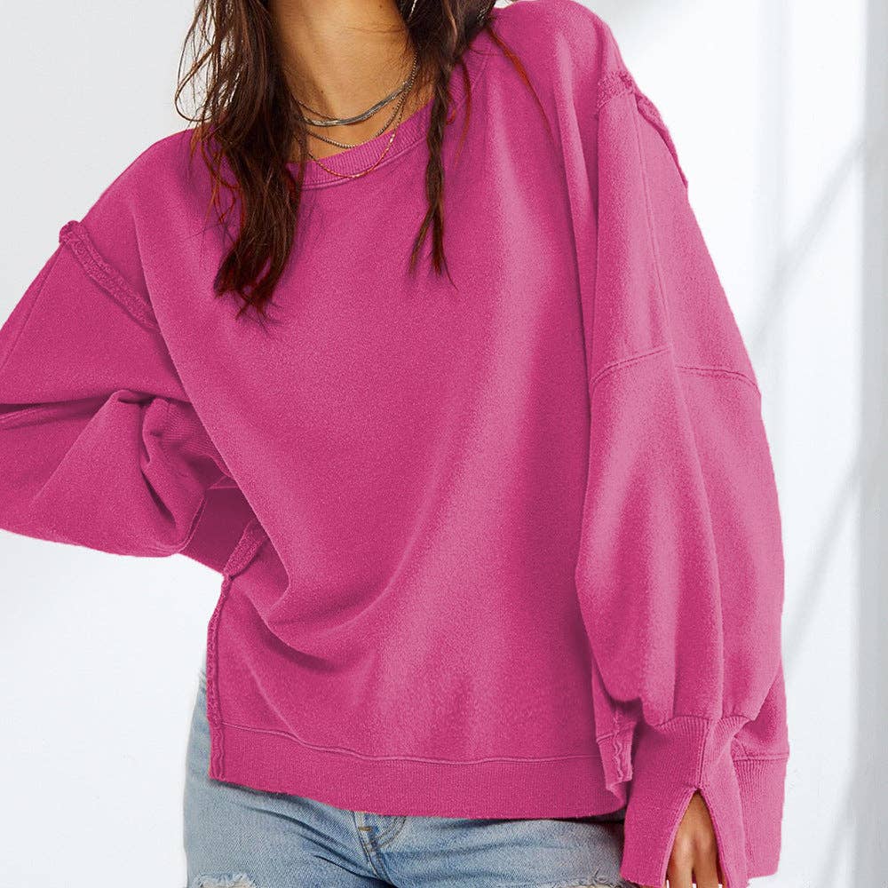 Loose Fit Exposed Seam Sweatshirt
