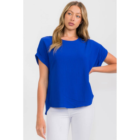 Solid Short Sleeve Dolman Top