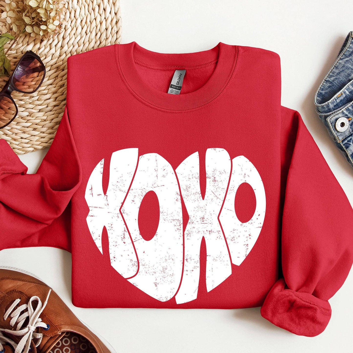XOXO Heart Graphic Sweatshirt