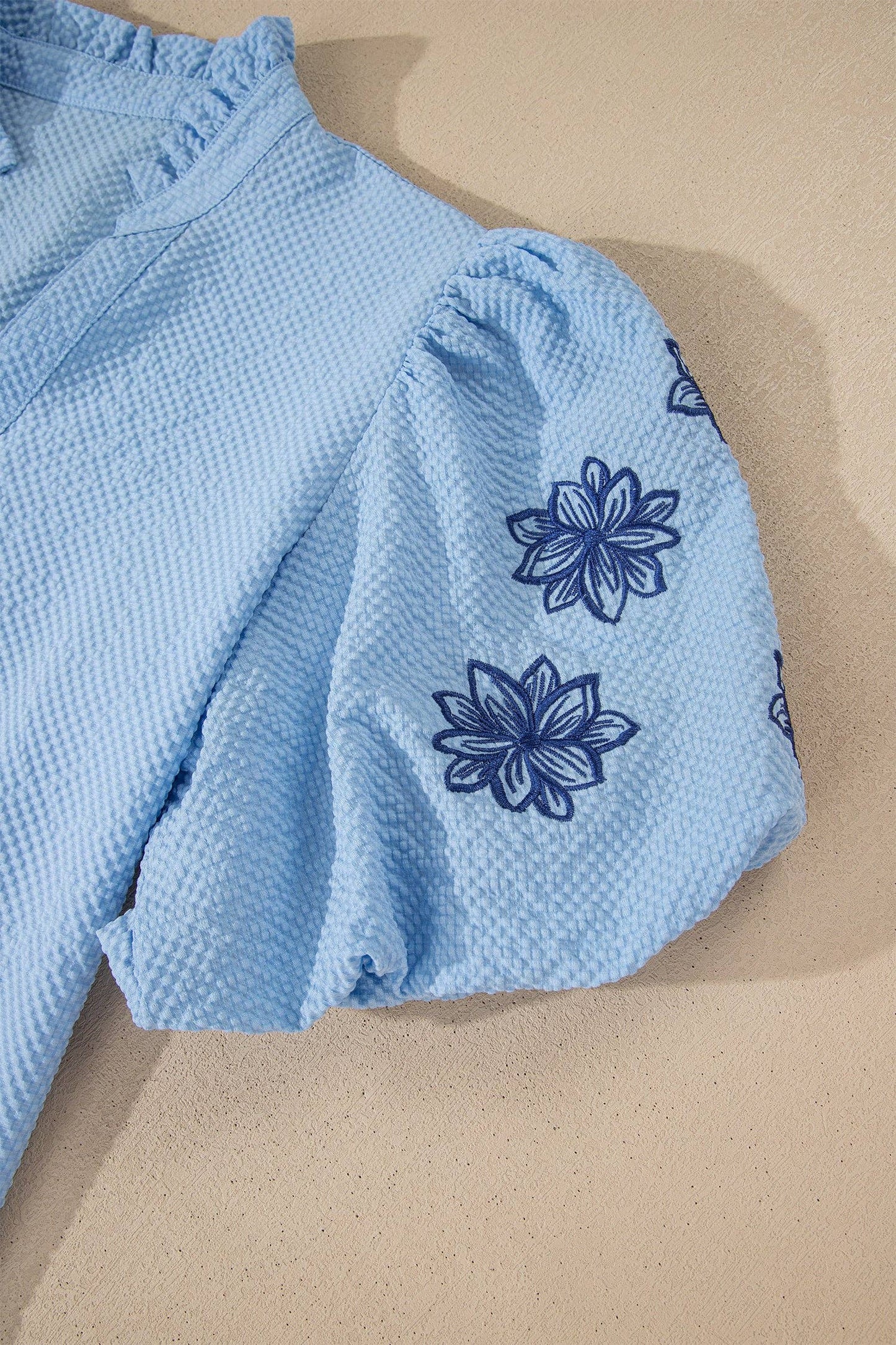 Floral Embroidered Puff Sleeve Top