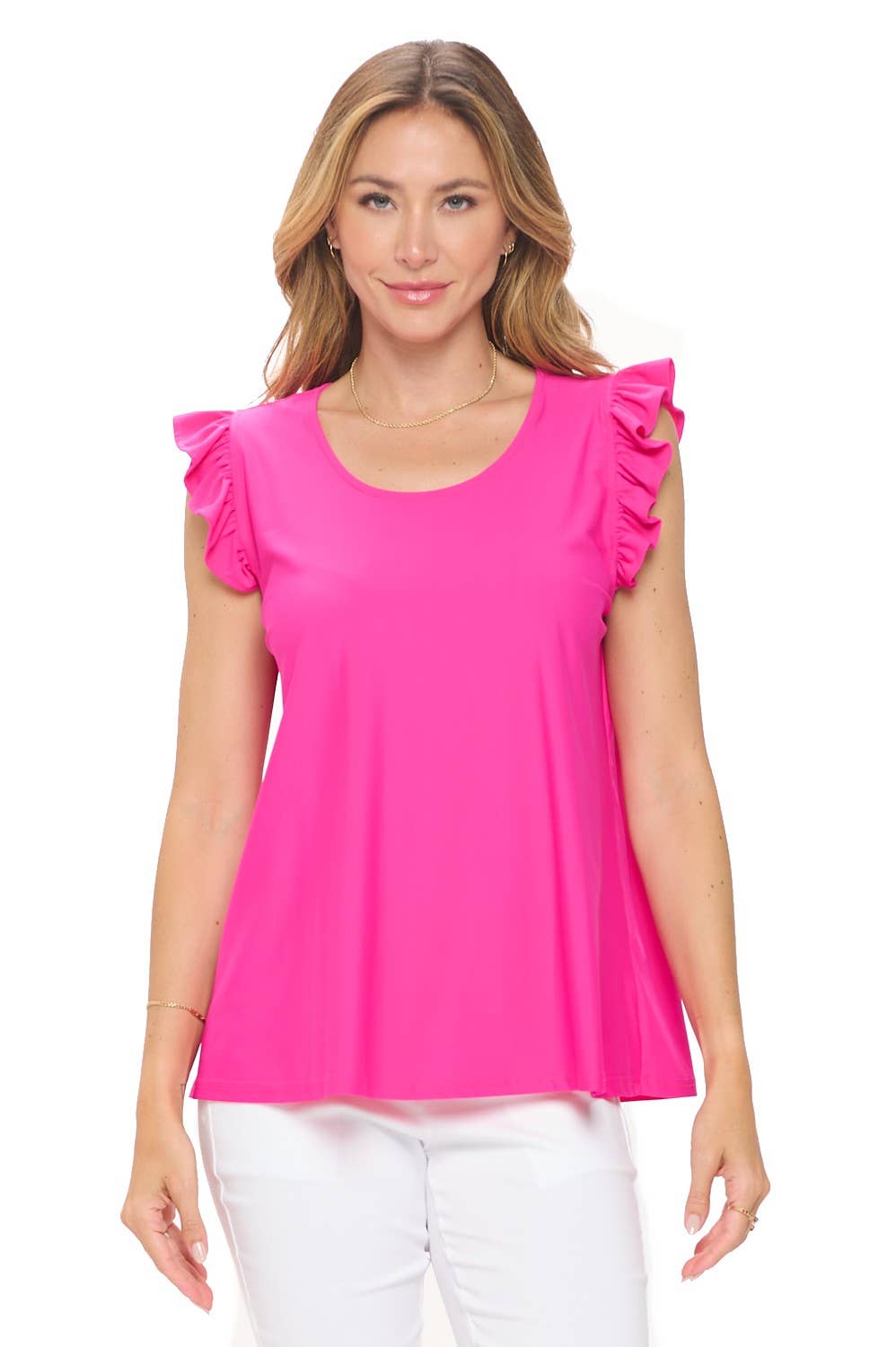 Ruffle Cap Sleeve Top