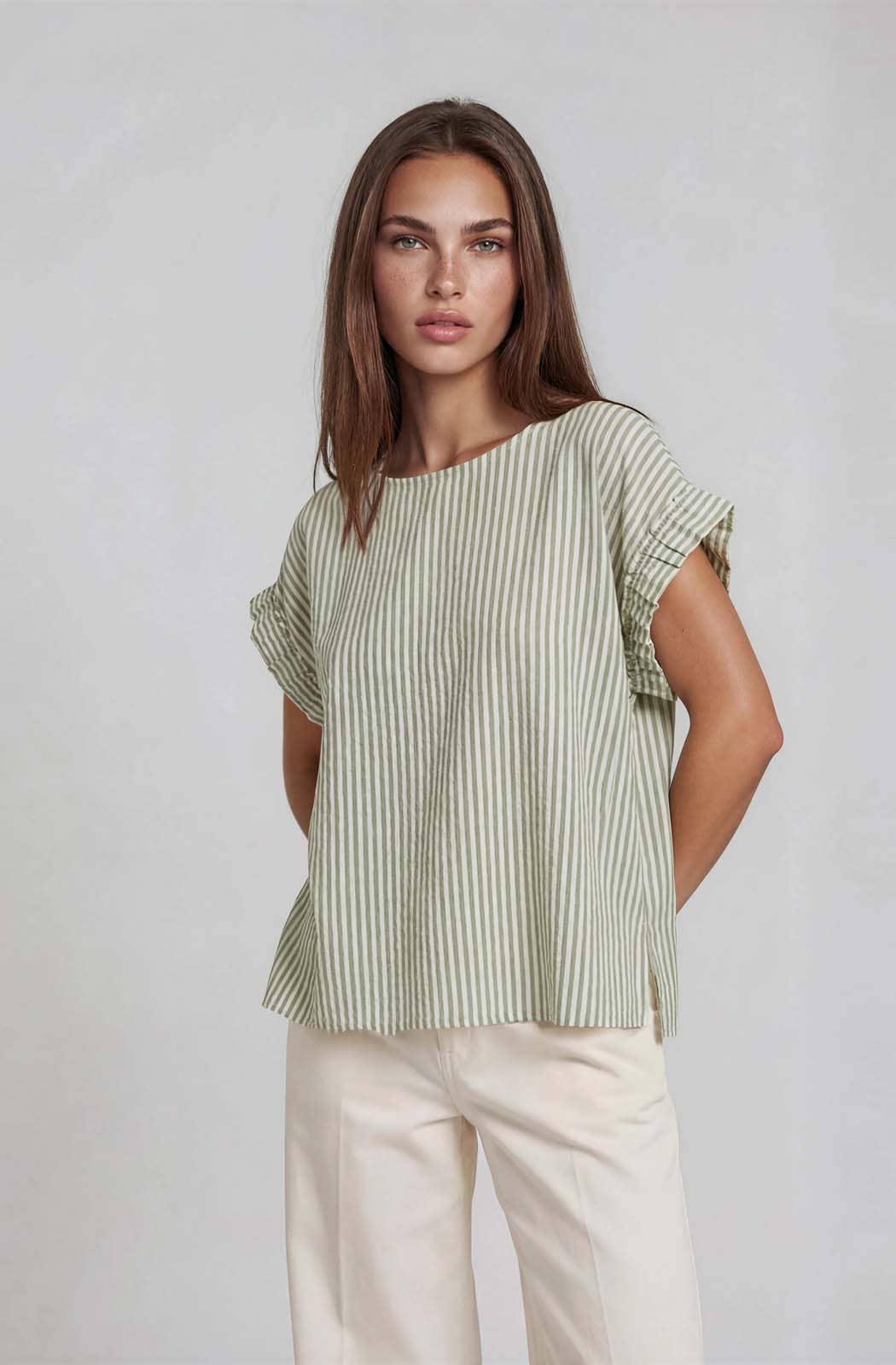 Striped Cap Sleeve Top