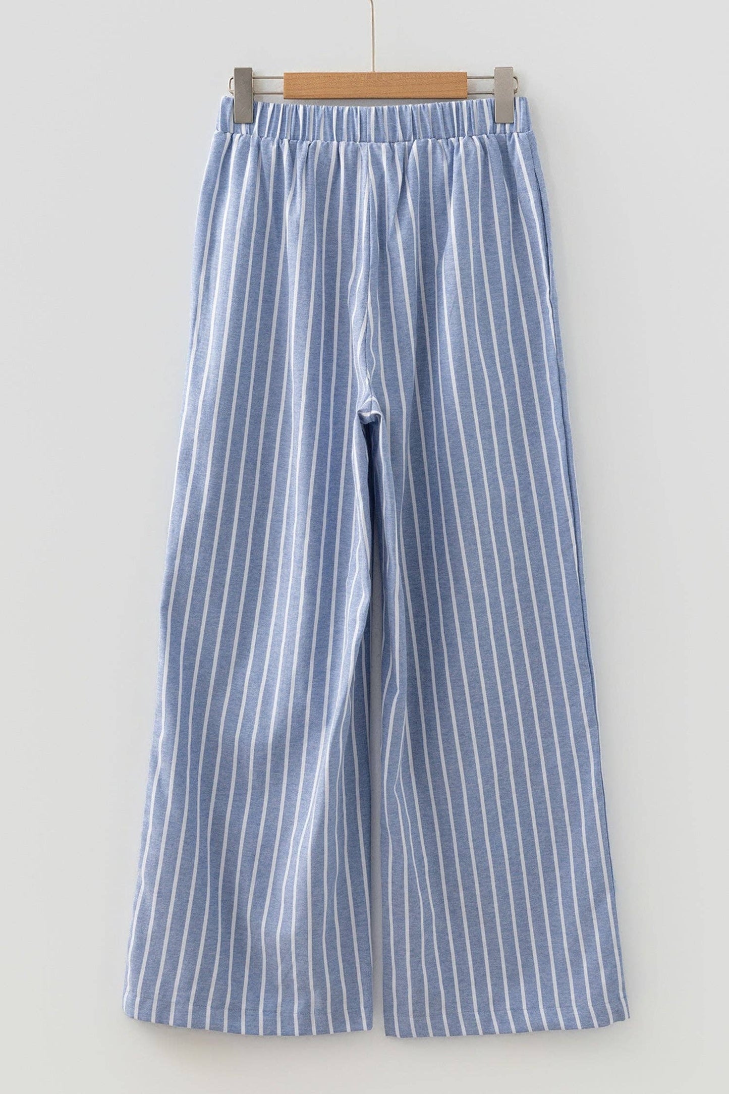 Blue Striped Casual Pants