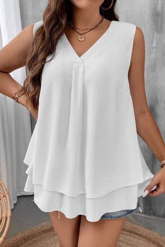 Layered Ruffle Tank Top