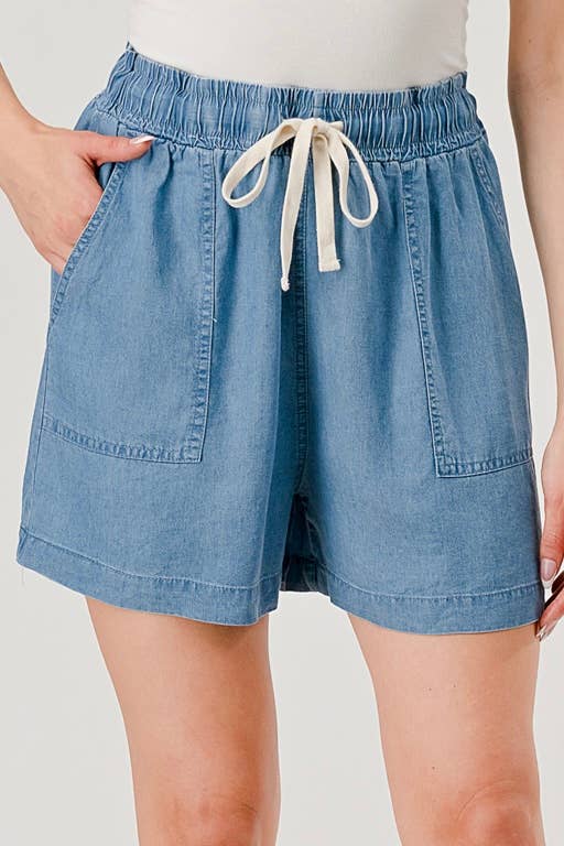 Washed Denim Chambray Short