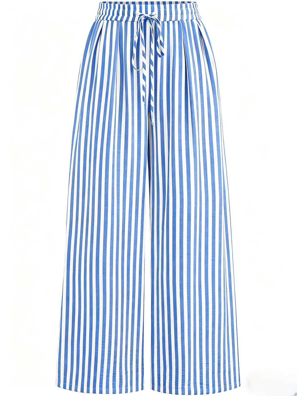 Drawstring Striped Wide Leg Pant