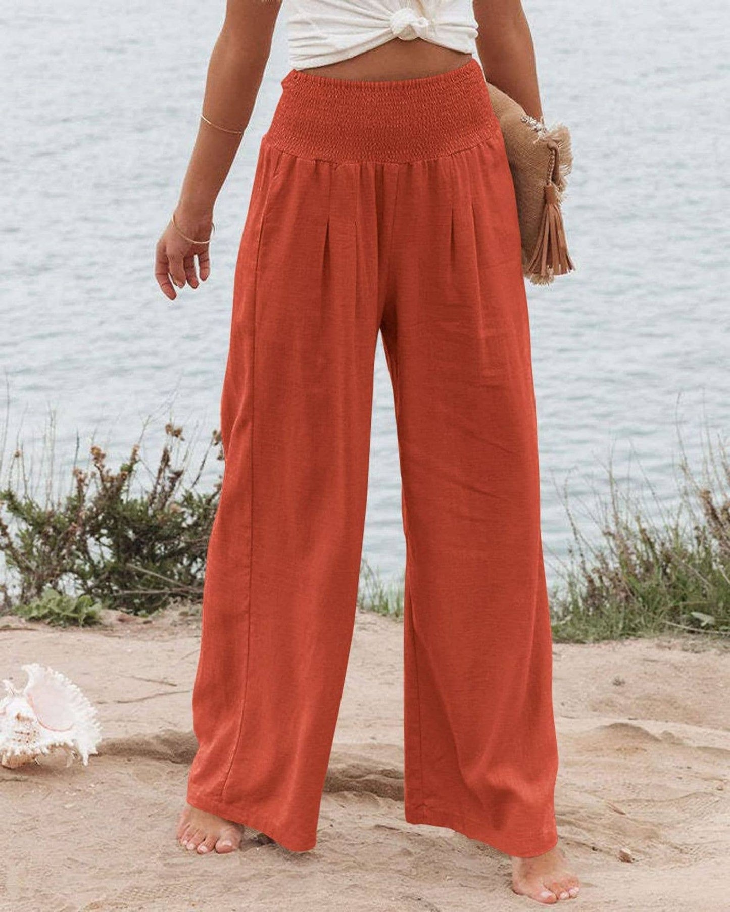 Wide Leg Cotton Pants