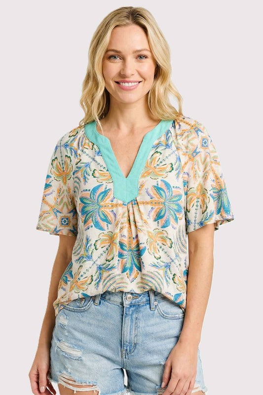Flutter Sleeve Floral Top