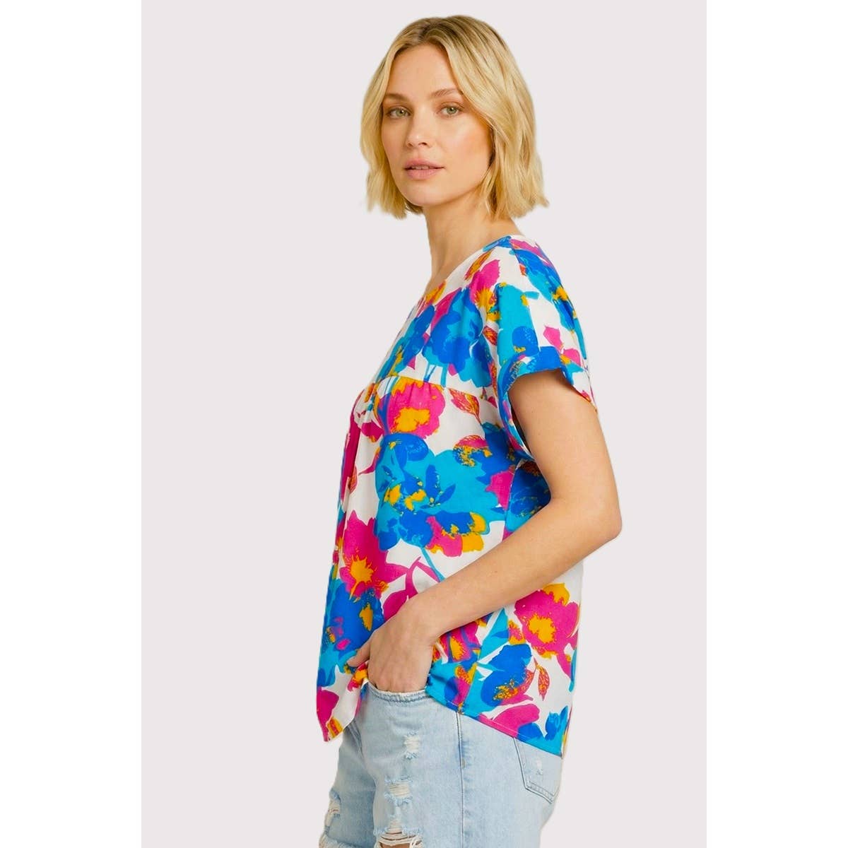 Bold Floral Print Top