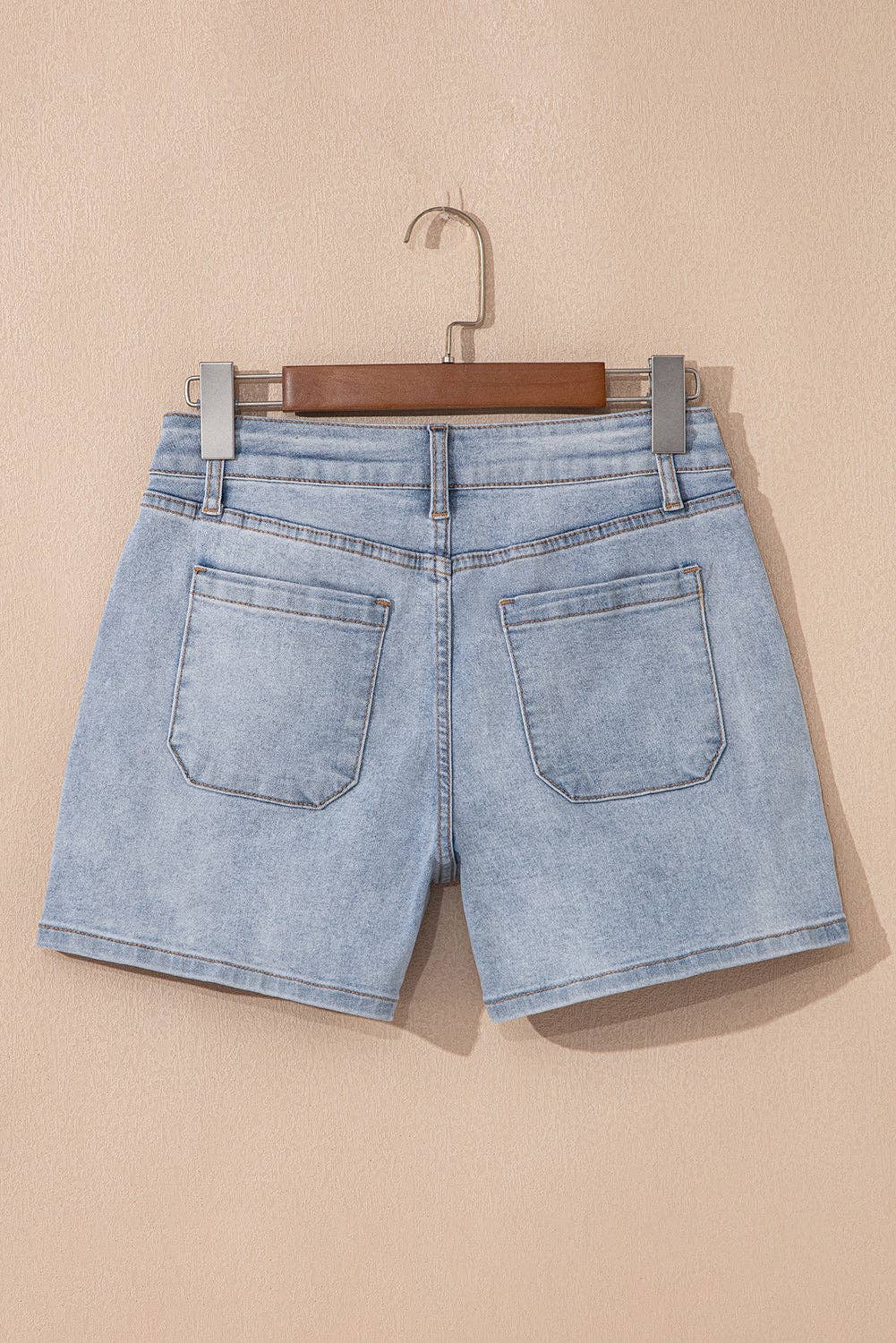 Light Wash High Rise Denim Shorts