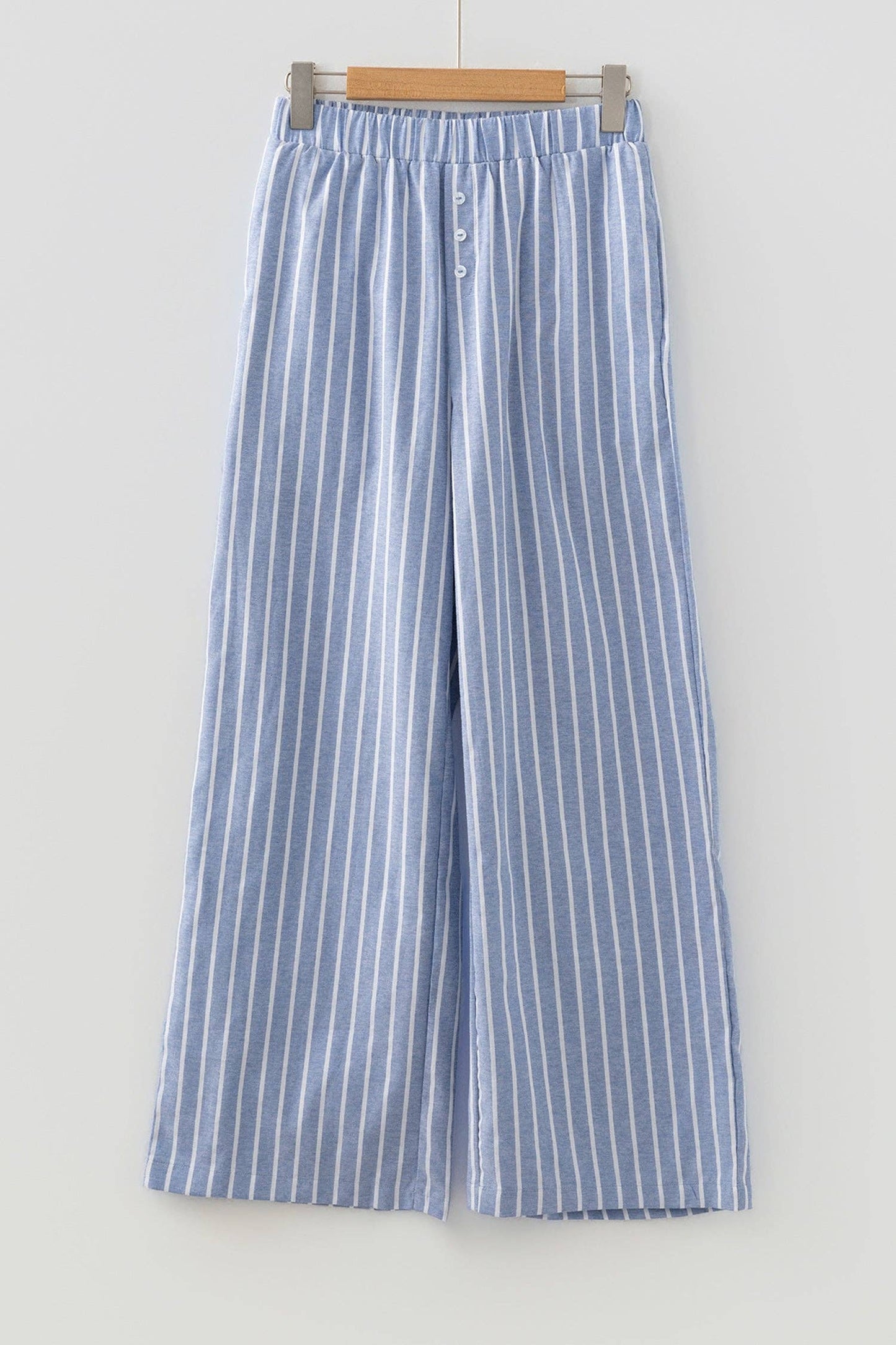 Blue Striped Casual Pants
